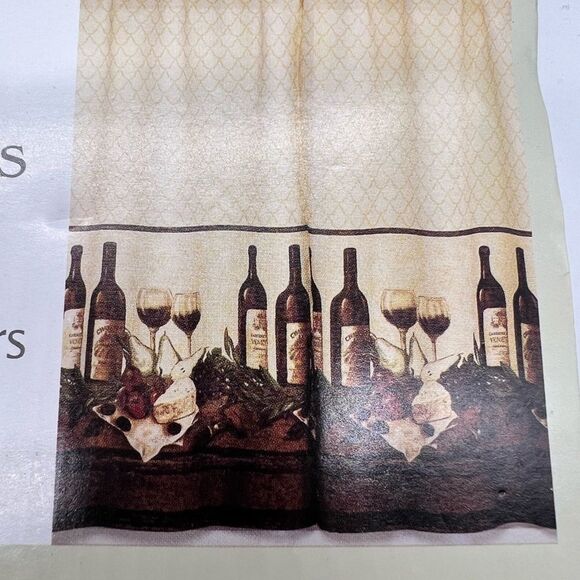 CHF Industries One Pair of 30" Kitchen Cafe Window Curtain-Vino Pattern-NWT - Picture 2 of 11